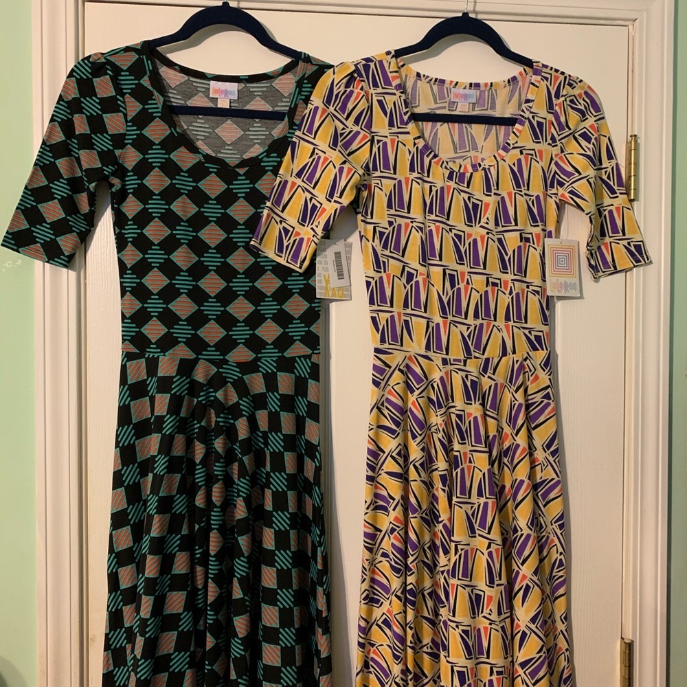 2 XXS LuLaRoe Nicole Dresses